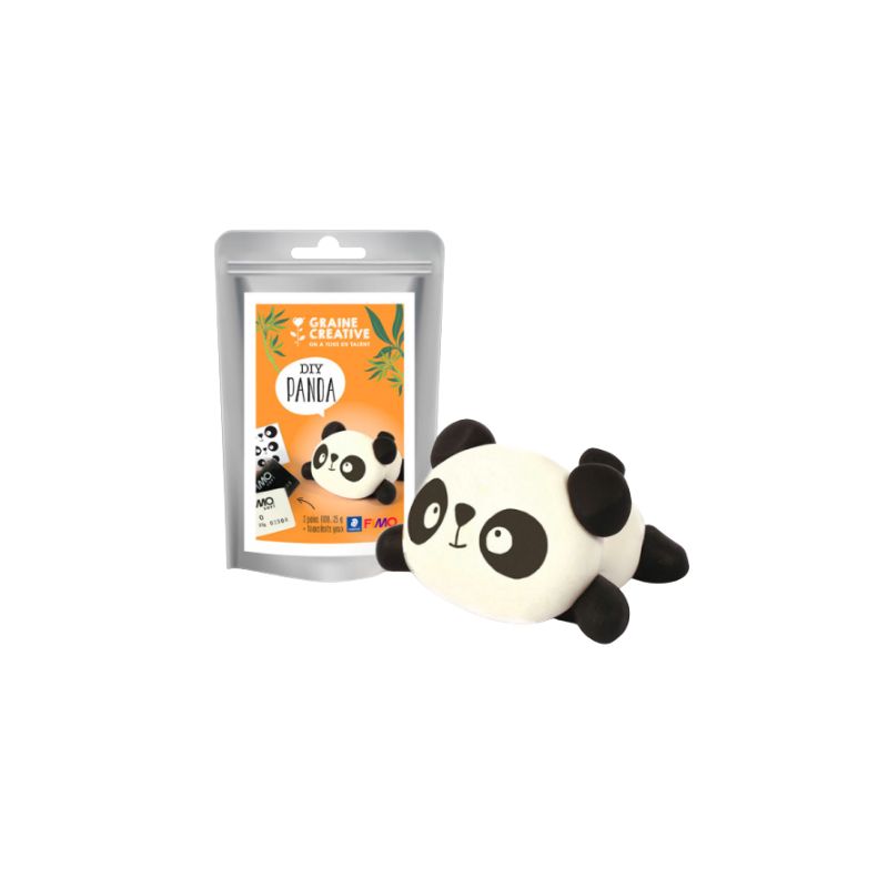 Kit pâte polymère débutant - Panda - DIY Graine Creative