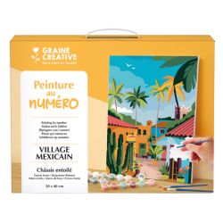 Peinture au numéro - 30x40 - Village mexicain - Graine Creative