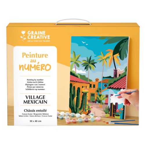 Peinture au numéro - 30x40 - Village mexicain - Graine Creative Peinture au numéro - 30x40 - Village mexicain - Graine Creative