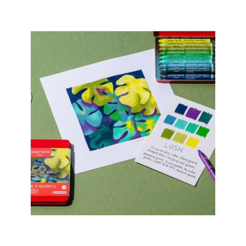 Boîte 10 pastel aquarellables Neocolor II Lush - édition spéciale 50 ans - Caran d'ache