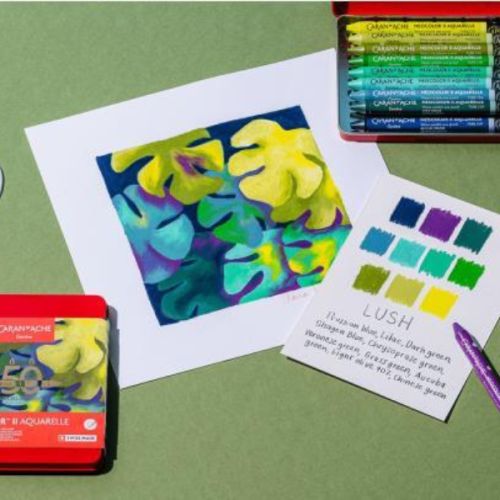 Boîte 10 pastel aquarellables Neocolor II Lush - édition spéciale 50 ans - Caran d'ache