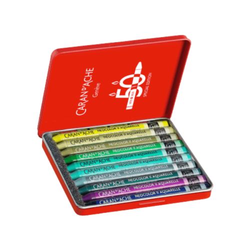 Assortiment 10 pastels à la cire neocolor II Lush - édition spéciale 50 ans - Caran d'ache