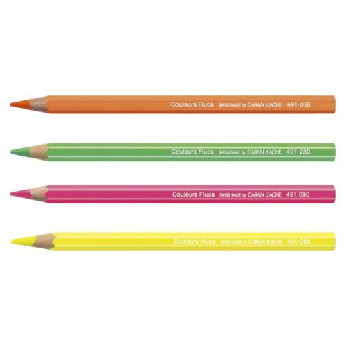 Crayon maxi fluo - Caran d'Ache - mise à base de cire Crayon maxi fluo - Caran d'Ache - mise à base de cire
