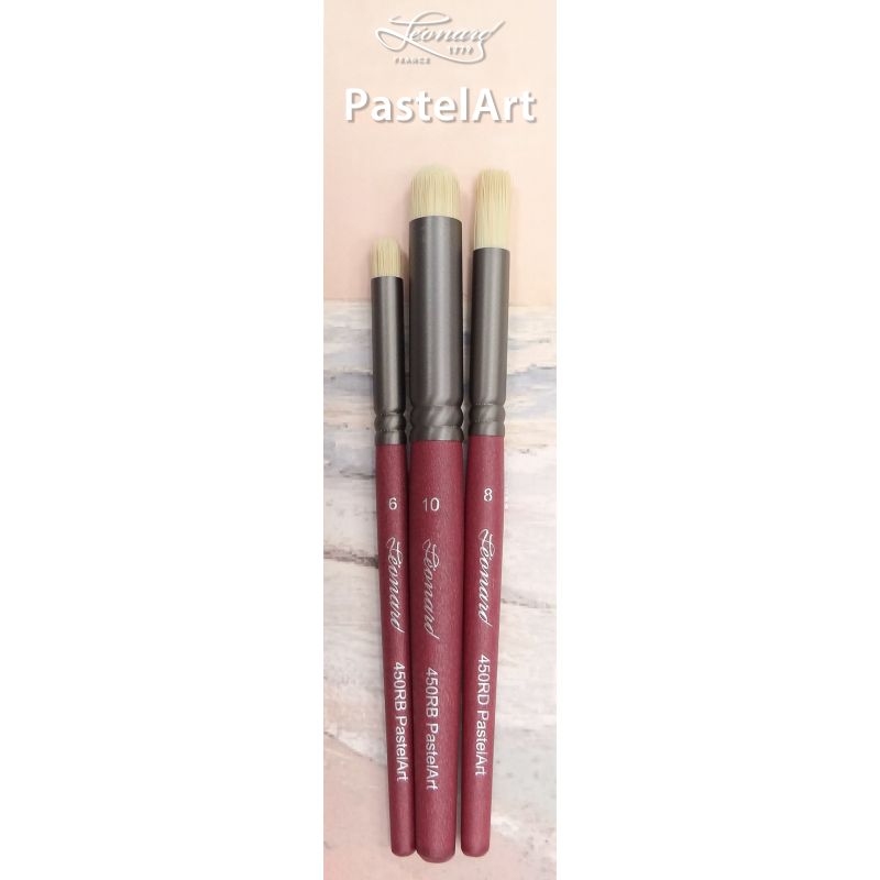 Set de 3 pinceaux Pastel Art imitation soie Leonard pour estompe pastel sec