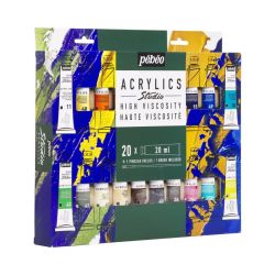 Pack Studio Acrylics 20 tubes 20ml+ pinceau - Pébéo