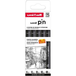 Pochette de 5 feutres calibrés PIN (0,2 / 0,4 / 0,6 / 0,8 /1) dont 1 offert