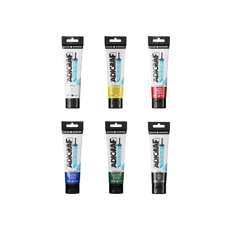 Assortiment de peinture linograph Adigraf soluble dans l'eau - Daler-Rowney