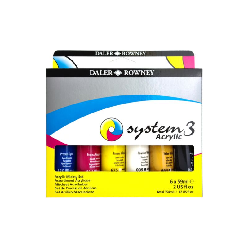 Set acrylique System 3 - 6x59ml - Daler-Rowney
