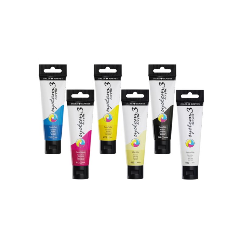 Ensemble peinture acrylique System 3 - 6x59ml - Daler-Rowney