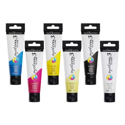 Ensemble peinture acrylique System 3 - 6x59ml - Daler-Rowney