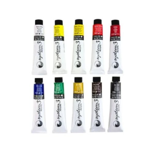 Assortiment peinture acrylique System 3 - 10 tubes 22ml - Daler-Rowney