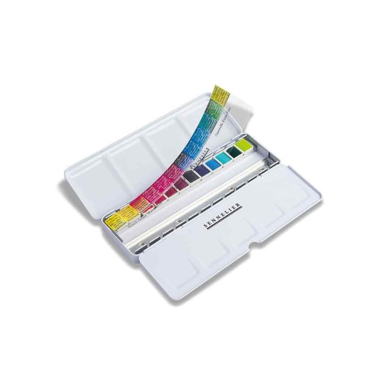 12 demi godets aquarelle Sennelier extra-fine - Sélection couleurs intenses