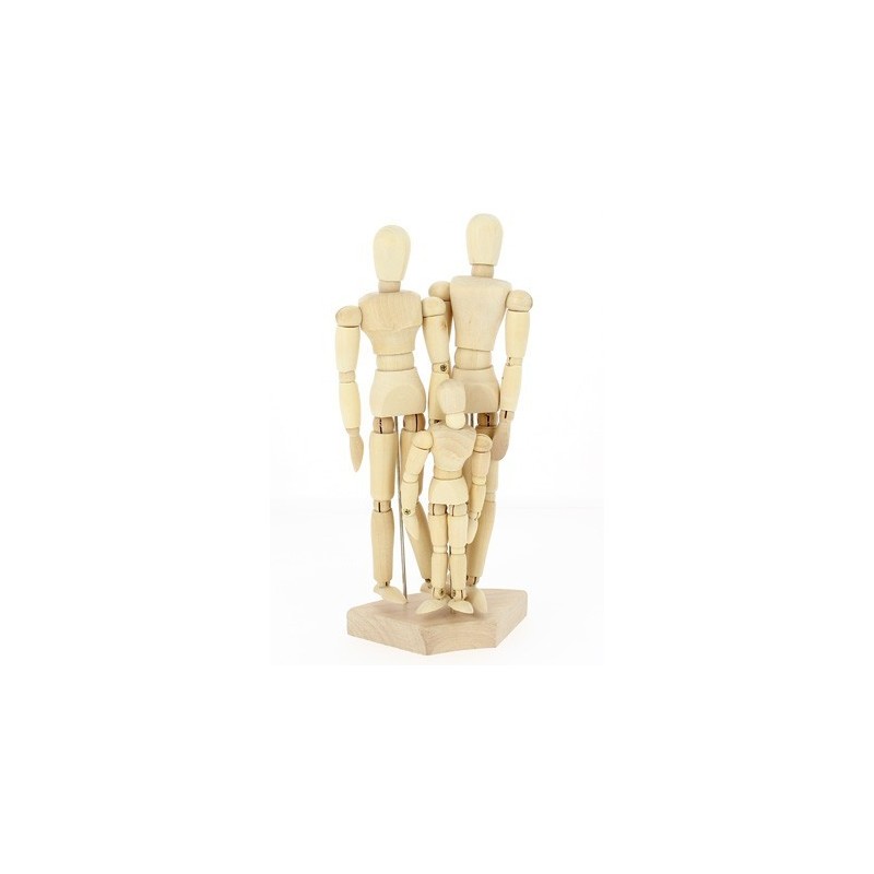Mannequins articulée en bois - Homme, femme et enfant