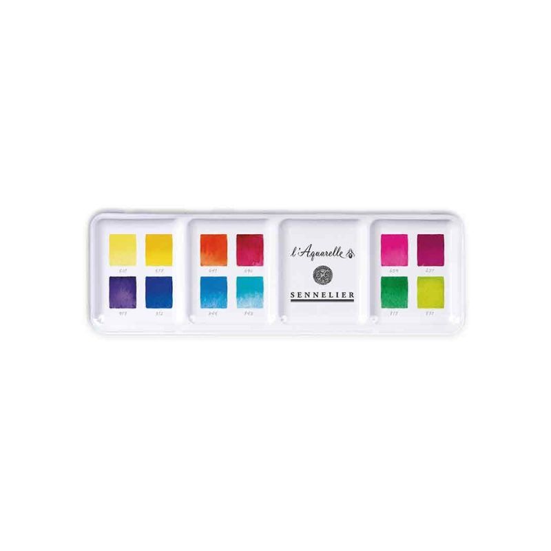 Boite aquarelle Sennelier extra-fine - 12 couleurs intenses