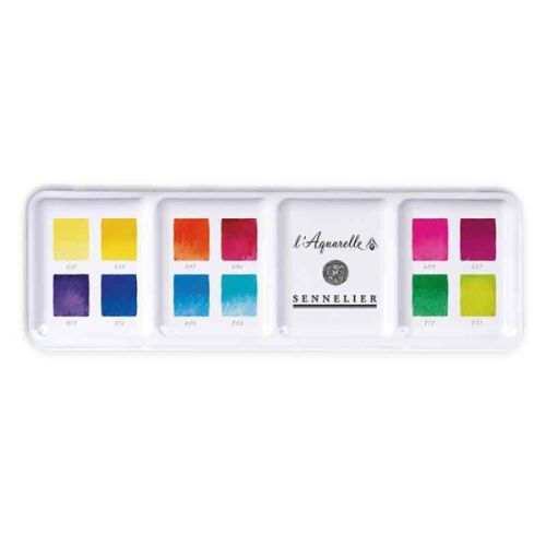 Boite aquarelle Sennelier extra-fine - 12 couleurs intenses