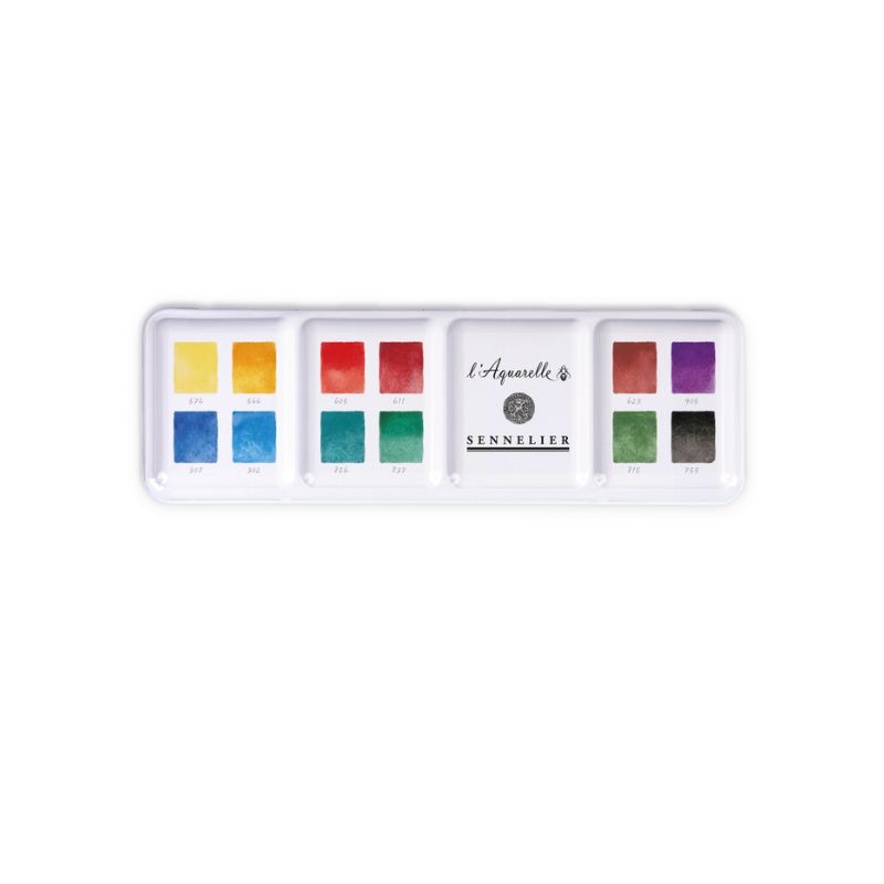 Boite aquarelle Sennelier extra-fine - 12 couleurs granuleuses
