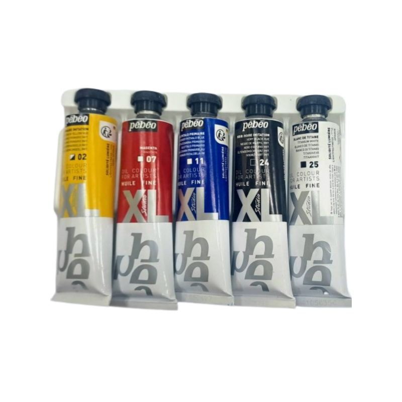 Huile fine Studio XL Pébéo - 5 tubes couleurs primaires