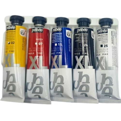 Huile fine Studio XL Pébéo - 5 tubes couleurs primaires