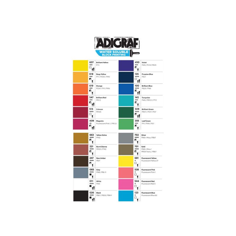Peinture Adigraf Block Printing Colour Water Soluble Tubes 59ml Daler-Rowney