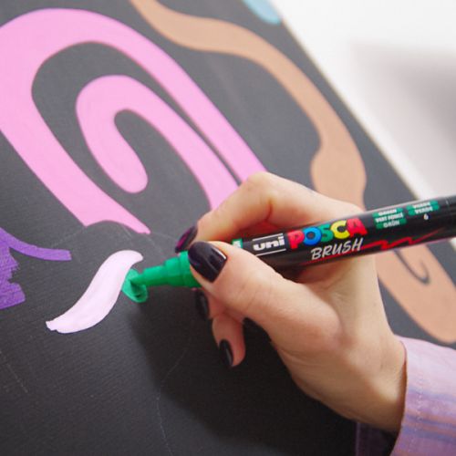 Marqueur POSCA PC-5BR, pointe brush opaque et multi-supports