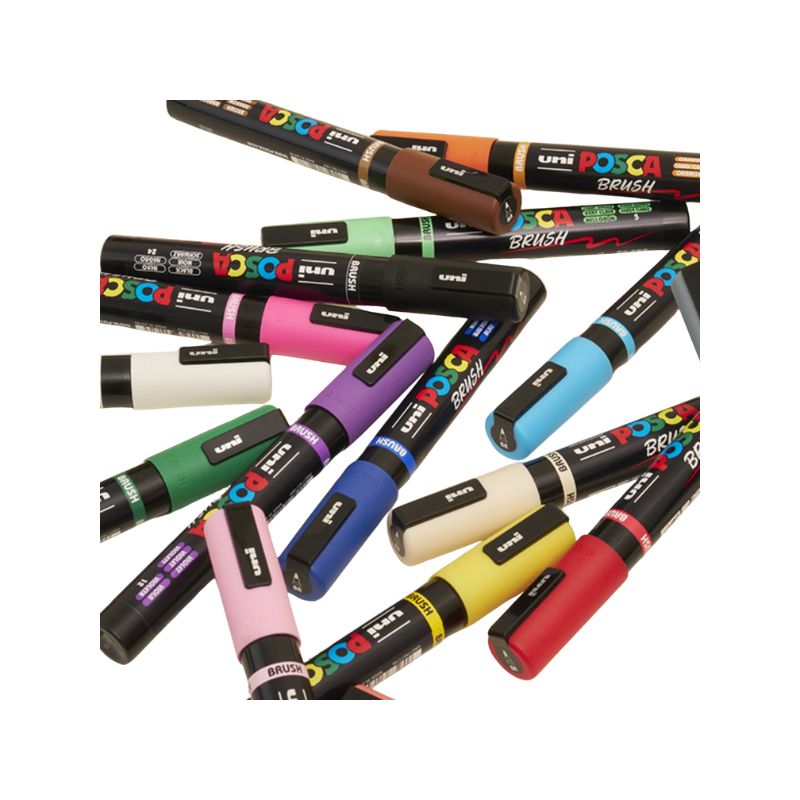 Marqueur brush POSCA PC-5BR 16 couleurs