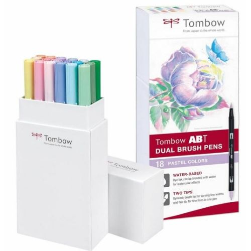 Boite 18 feutres ABT - Pastels - Tombow Boite 18 feutres ABT - Pastels - Tombow