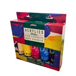 Pack 5 tubes Studio acrylique 250ml + roue chromatique offerte ! Pébéo