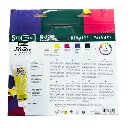 set de 5 tubes acrylique 250ml Pébéo