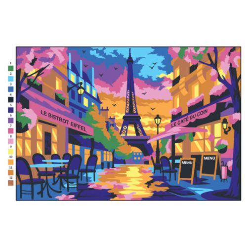 Coloriage anti-stress - Kit Graph'it Villes au soleil couchant