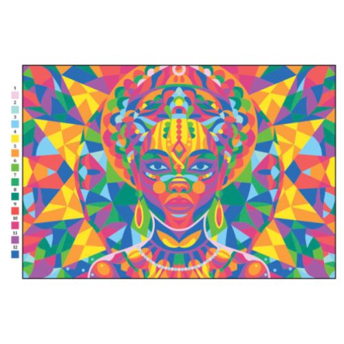 Coloriages numérotés adultes Graph'it - Mandala exotique