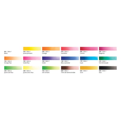 Nuancier 18 couleurs Gouache studio Caran d'Ache