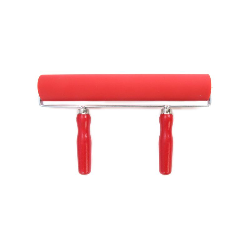 Rouleau encreur Abig - Double manche bois pour linogravure et impression artisanale