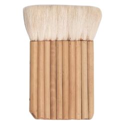 Brosse plate en poils de chèvre et manche bambou - idéal pour peinture sur soie