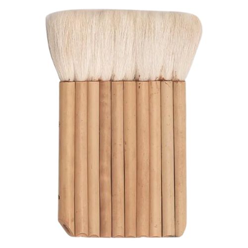 Brosse plate en poils de chèvre et manche bambou - idéal pour peinture sur soie Brosse plate en poils de chèvre et manche bambou - idéal pour peinture sur soie