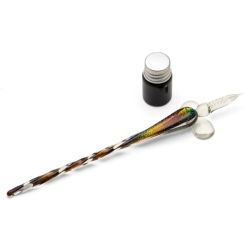 Set de calligraphie pas cher avec plume de verre Arc-en-ciel + encre