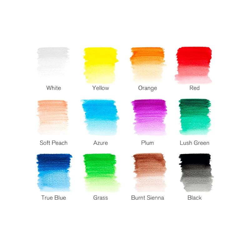 Boîte métal de 12 crayons de couleur aquarellables - Nuancier Winsor & Newton
