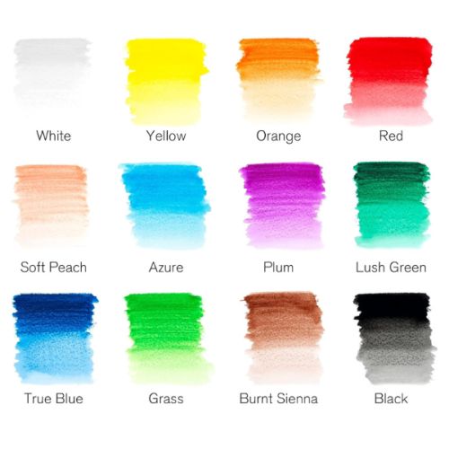 Boîte métal de 12 crayons de couleur aquarellables - Nuancier Winsor & Newton