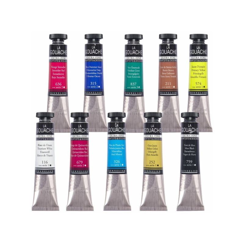 Set gouache extra-fine Sennelier - 10 tubes 21ml