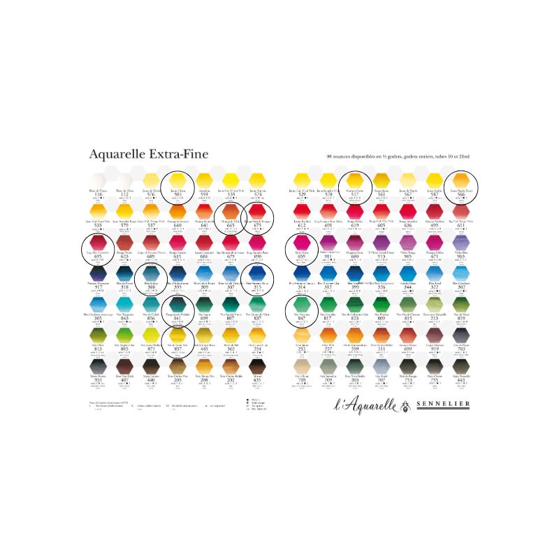 Nuancier aquarelle extra-fine Sennelier - Palette signature Marie Boudon