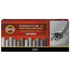 Set de 12 pastels Toison d'or - Tons gris - Koh-I-Noor