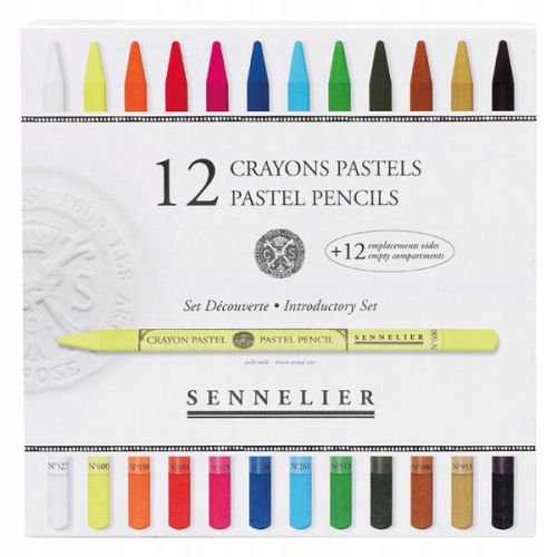 Coffret de 12 crayons pastel demi-durs + 12 emplacements vides -Sennelier