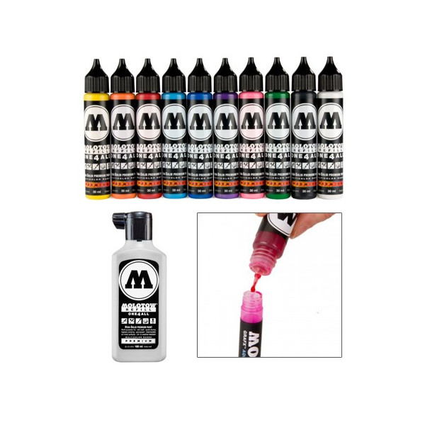 Recharge peinture acrylique pour marqueur One4all et Transformer - Molotow