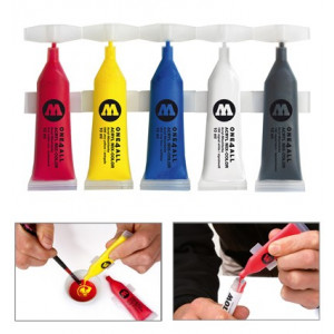 Pack de 5 tubes de peinture acrylique pour marqueur - Molotow