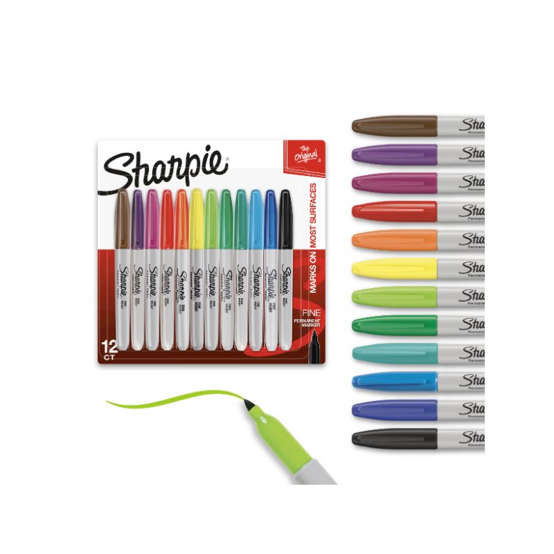 Assortiment de 12 marqueurs permanents pointe fine Sharpie