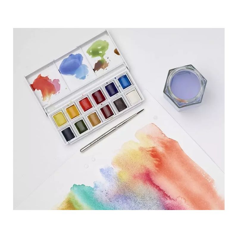 Boîte d'aquarelle Cotman Sketcher - 12 demi-godets  Boîte d'aquarelle Cotman Sketcher - 12 demi-godets