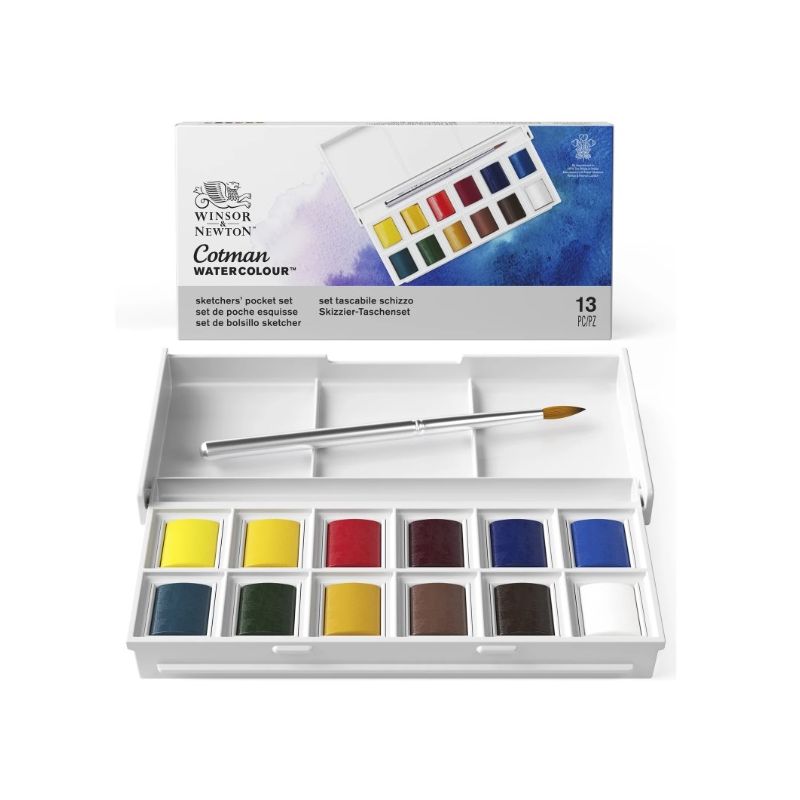 Boîte d'aquarelle Cotman Sketcher - 12 demi-godets  Boîte d'aquarelle Cotman Sketcher - 12 demi-godets