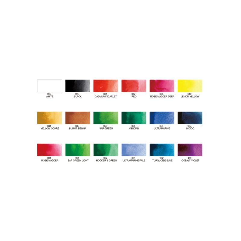 Coffret en bois 18 godets - Aquarelle japonaise Gansai Tambi