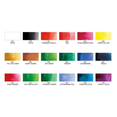 Coffret en bois 18 godets - Aquarelle japonaise Gansai Tambi