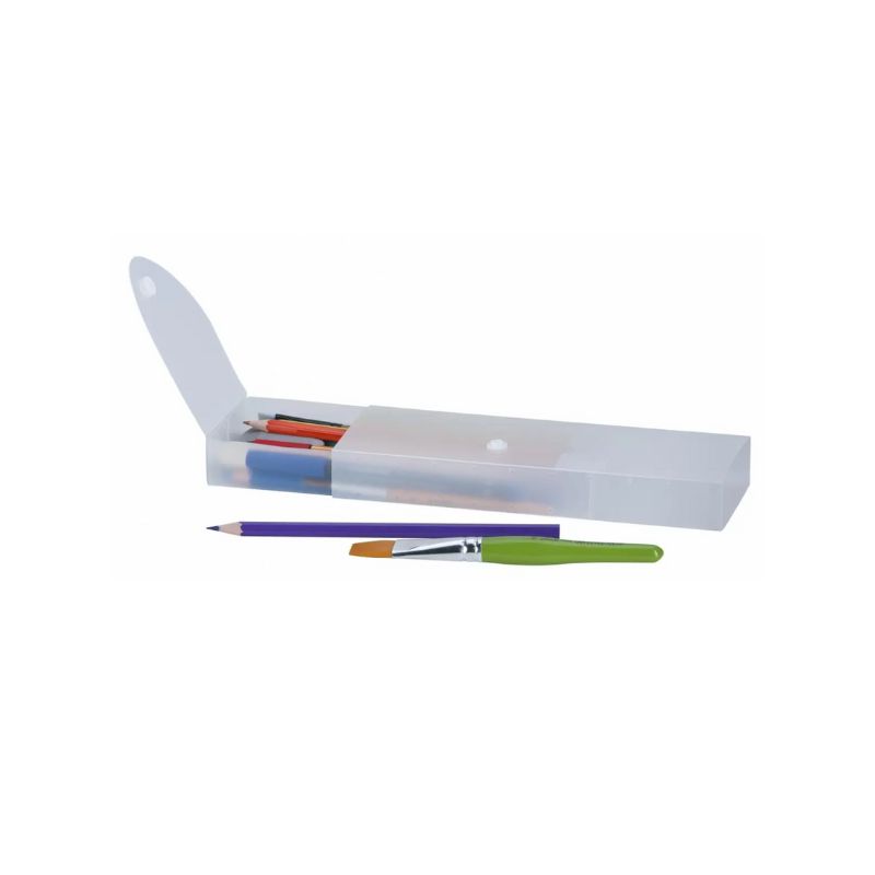 Etui plastique pour rangement matériel artistique - pinceaux et crayons