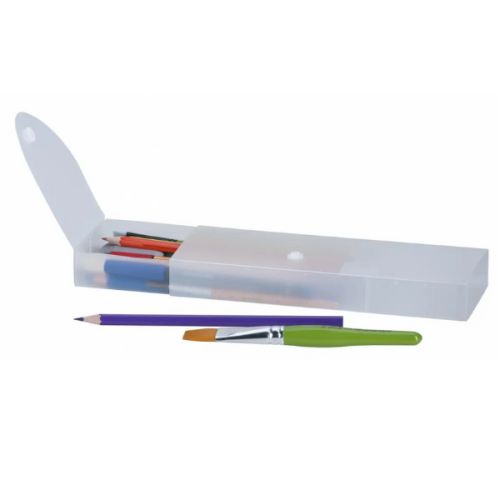 Etui plastique pour rangement matériel artistique - pinceaux et crayons